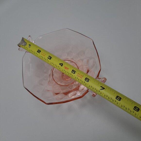 Heisey Yeoman Pink Footed Mayonnaise Bowl Diamond Optic - Picture 11 of 11